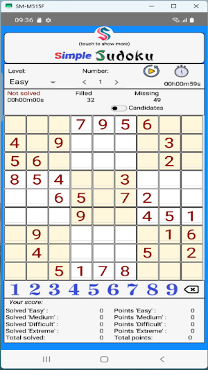 SimpleSudoku Screenshot 0