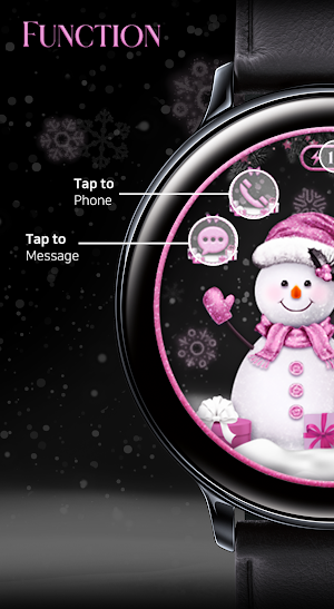 Pink Pastel Snowman_Watchface Screenshot 0