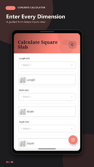 Concrete Calculator Screenshot 2