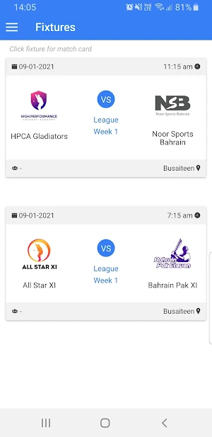 Volante U17 T20 Juniors 2021 Screenshot 2