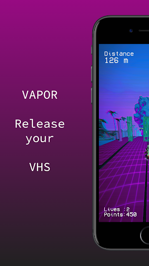 VaporDash - Synthwave Retro Outrun Endless Runner Screenshot 3
