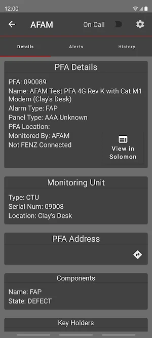 AFAM AlarmTech Screenshot 2