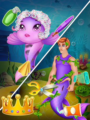 Pregnant mermaid mommy & newborn babysitter game Screenshot 1