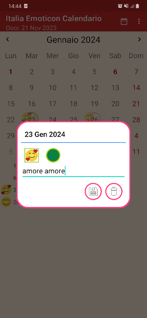 Italia Emoticon Calendario Screenshot 1