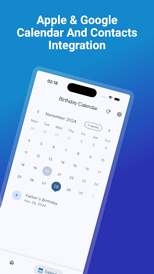 Birthday Reminder & Calendar Screenshot 1