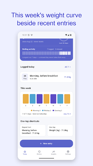 Weight Log — Simple Diary Screenshot 3