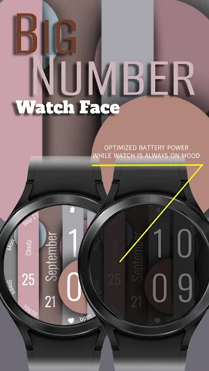 Big Number 4 - Watch Face Screenshot 3