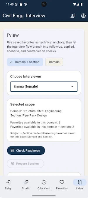 Civil Engg Oil & Gas Interview Screenshot 3