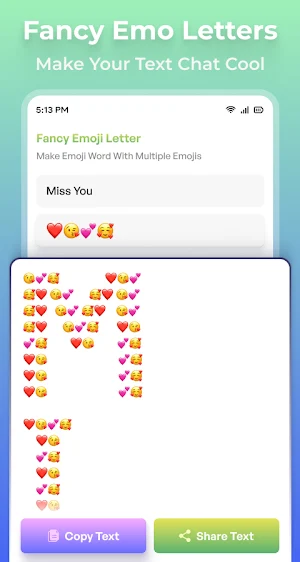 Letter to Emoji: Text Repeater Screenshot 2