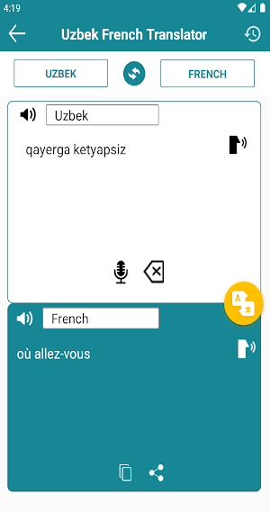 Uzbek to French Translation Screenshot 2