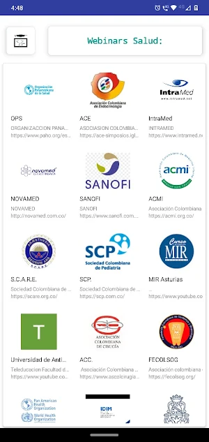 Webinars Salud. Screenshot 3