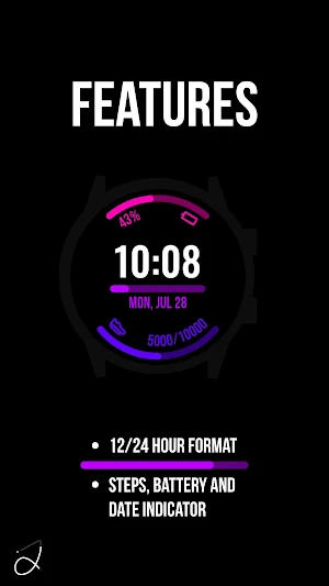 Simple Indicators Watch Face Screenshot 1