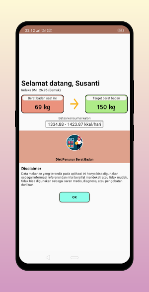 Penurun Berat Badan Kalori Screenshot 0