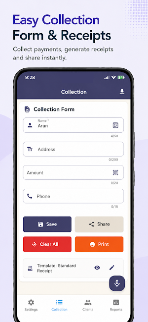 Collection App - Receipt maker Screenshot 0