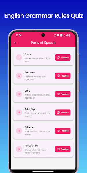 English Grammar Rules Quiz Screenshot 1