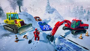 REAL SNOW EXCAVATOR: SNOW BLOWER CRANE SIMULATOR Screenshot 1