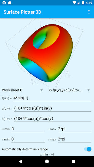 Surface Plotter 3D (Graph Plotter) Screenshot 2