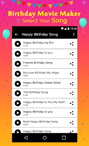 Birthday Video Maker With Song Screenshot 1