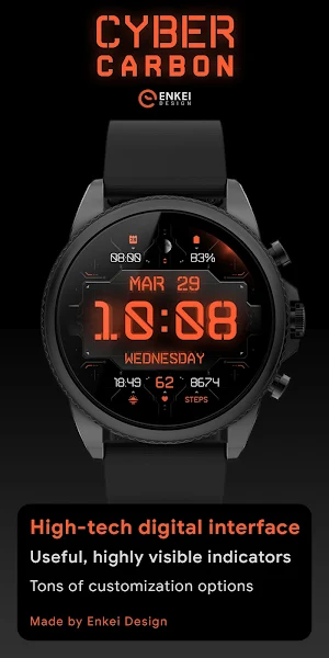 Cyber Carbon - watch face Screenshot 1