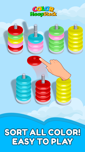 Color Hoop Sort Puzzle: Sorting 3D Game Screenshot 0