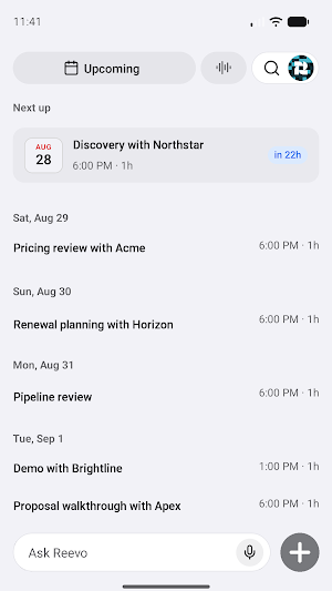 Reevo AI-Native Sales Platform Screenshot 1
