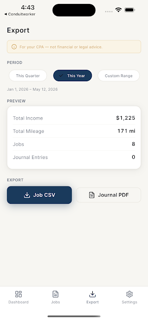 NotaryDesk: Job Log + CSV Screenshot 2