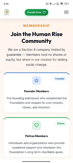 Human Rise Foundation Screenshot 1