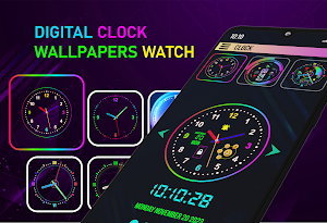 Neon Digital Clock Smart Watch Screenshot 0