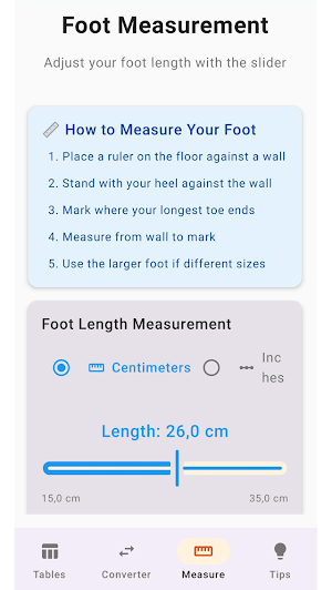 Shoe Sizer: Size Wizard Screenshot 1