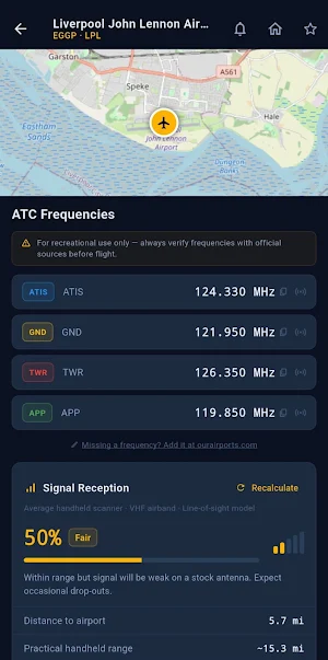 ATC Frequencies Screenshot 2