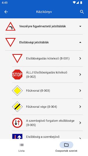 KRESZ Táblák: Teszt & Gyakorló Screenshot 3