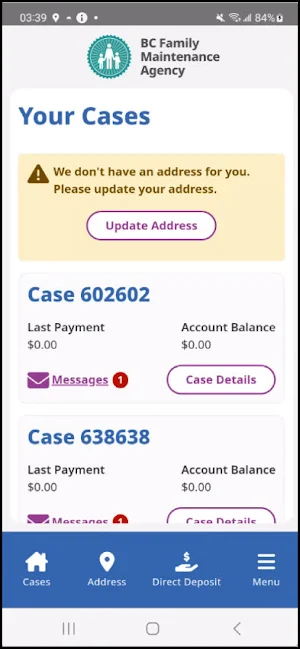 BCFMA My Account Screenshot 0