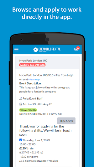 OneWorldRental Staff App Screenshot 0