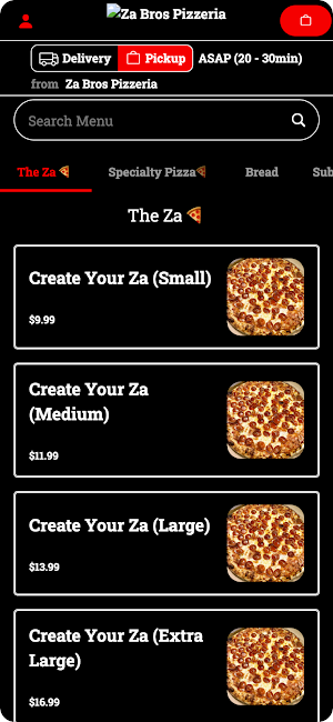 Za Bros Pizzeria Screenshot 1