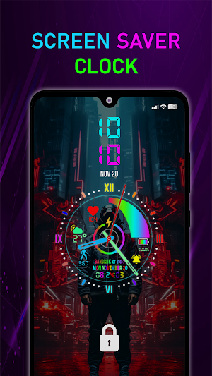 Neon Digital Clock Smart Watch Screenshot 3