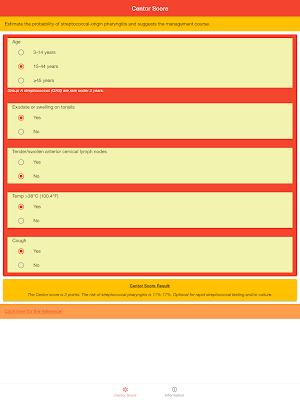 Centor Score for Sore Throat Screenshot 3