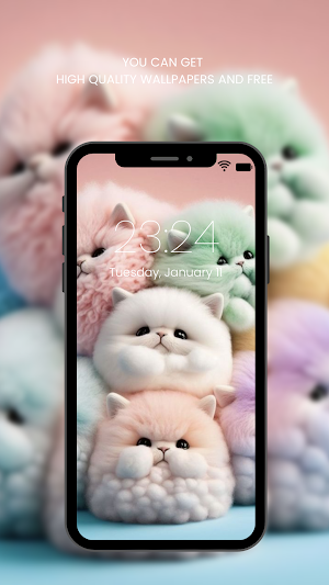 Cute Cat Wallpaper HD Screenshot 1