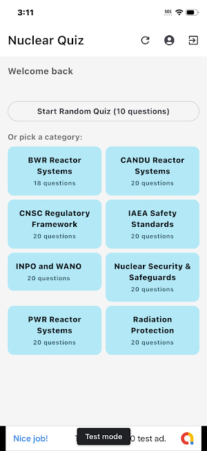 Nuclear Quiz Screenshot 1