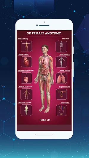 3D Female Anatomy: 3D Bones Skeleton & Organs Screenshot 0