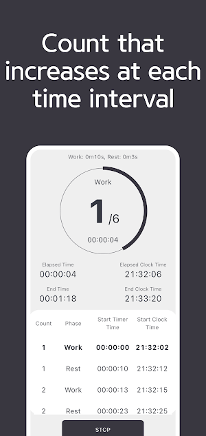 Visual Interval Counter Timer Screenshot 1