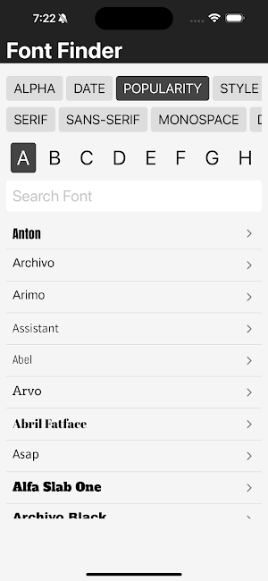 Font Finder Screenshot 1