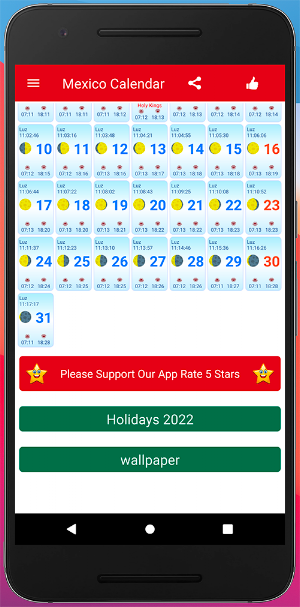 Mexico Calendario 2022 Screenshot 2
