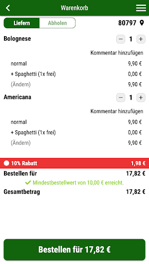 Münchener Pizza Heimservice Screenshot 1