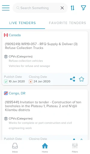 Online Tenders & Procurement Information Screenshot 1