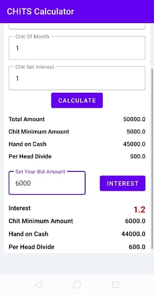Chits Calculator Screenshot 3