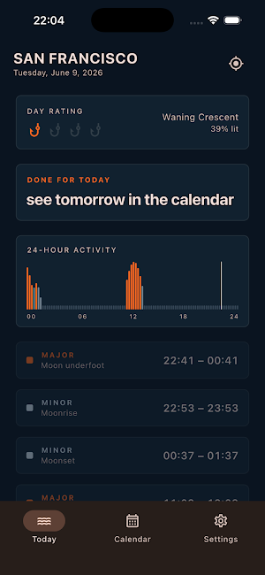 Biteline Solunar Fishing Times Screenshot 0