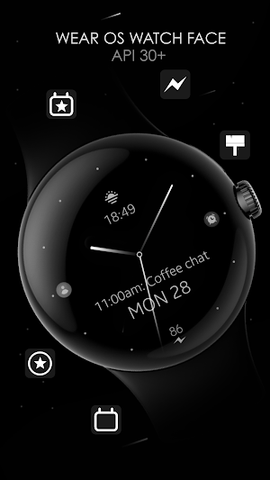 Minimal Black v27 watch face Screenshot 0