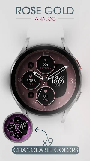 Rose Gold Analog Watch Face Screenshot 1