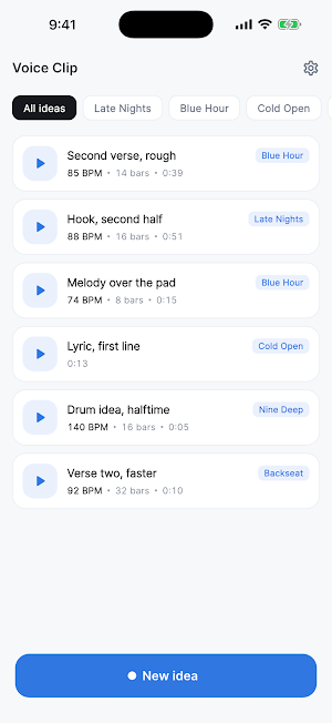Voice Clip: Song Ideas Screenshot 0