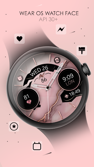 Marble Rose Gold Watch Face Screenshot 0